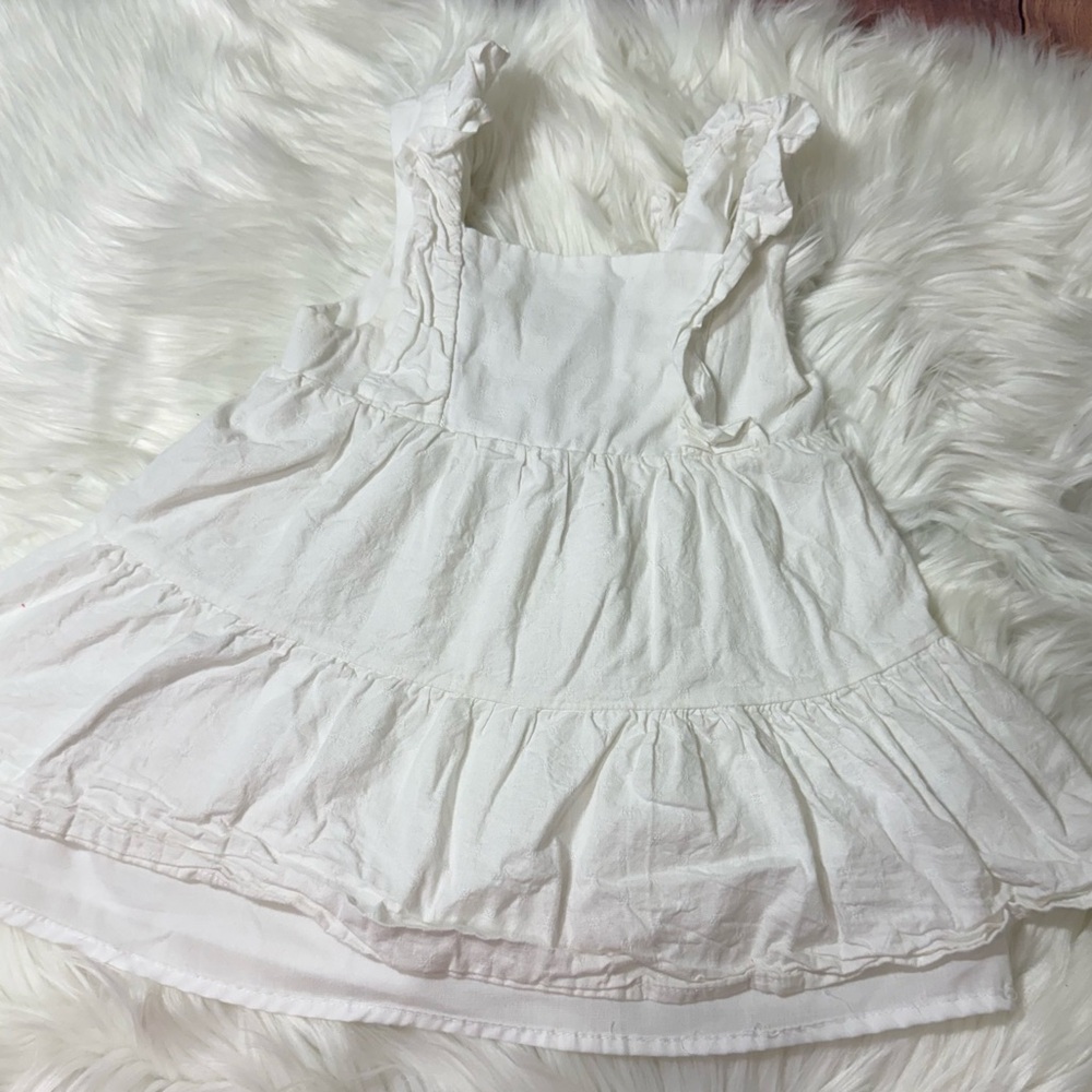 Shabby Chic White Ruffle Dress – Girls Size S (5/6)